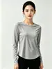 Top deportivo para mujer, ropa de yoga, camiseta de manga larga, transpirable, adelgazante, ropa para correr y fitness, ropa deportiva de manga larga para Pilates