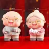 Decoración de Pastel de Cumpleaños Borde Estampado Vintage Gato Sosteniendo Abuela Bendecida como Donghai Shoubi Nanshan Vestido de Repostería