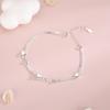Plata esterlina S925 viento japonés y coreano cuentas redondas pulsera de doble amor pequeño fresco artístico simple pulsera con forma de corazón una generación de cabello