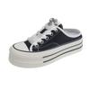 Sapatos Mules Brancos com Solado Grosso, Slip-On, Strass, para Mulheres, Novo Modelo 2026, Couro Macio, Bico Fechado