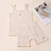 Top halter de verano nuevo coreano para niña, chaleco de algodón casual de color exterior, top básico para bebé, pantalones de seguridad al por mayor