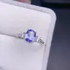 Anel de Tanzanita Natural! Roxo Sedutor de Corpo Inteiro, Incrustação Fina de Prata 925! Pedra Principal 6*8mm
