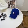 Alta Calidad ~ Gorra de Béisbol de Color Sólido con Letra R para Mujer con Visera Curva Estilo K Simple y Versátil Casual Parte Superior Suave Gorra de Pato para Hombre