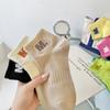 Meias de Primavera e Verão para Estudantes do Sexo Feminino, Meias Esportivas m de Algodão Penteado Bordadas de Cano Médio, Meias Brancas Curtas Combinando para Mulheres