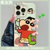 Cordón con Soporte de Crayon Shin-Chan Adecuado para Funda de Teléfono Jelly Apple 16 13Promax Dibujo Animado Lindo 15 Silicona 14