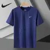 Transfronterizo 2025 Nueva Camiseta de Seda de Hielo para Hombre Tops Deportivos de Manga Corta para Exteriores Secado Rápido Estampada Casual con Cuello Redondo para Hombre