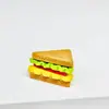 Simulación creativa de comida de resina sándwich tridimensional decoración de joyería DIY accesorios para llavero adornos de micro paisajismo
