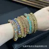 Pulseira com Pedra Natural Crua Inlaid à Mão de Novo Estilo, Pulseira Ajustável Full Diamond Personalizada Estilo Europeu e Americano, Fornecimento Atacadista para Transmissão ao Vivo Transfronteiriça