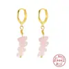 S925 Novos Brincos de Pedra Natural de Formato Especial Venda Quente Transfronteiriça Moda Simples Estilo Ins Brincos Brincos de Presilha de Orelha