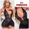 Pijama sexy de talla grande europea y americana transfronteriza de encaje de malla seductora sexy con perspectiva pasión abierta gratis lencería sexy
