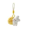 Colgante de felpa original para el Festival de Medio Otoño con cordón, lindo muñeco linterna de conejo lunar llavero, decoración para mochila, venta al por mayor de regalos