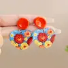 Brincos de Pintura a Óleo Coloridos, Suaves e Doces, Brincos de Flor Laranja Mar de Flores, Atmosfera Sonhadora, Brincos de Cor Contrastante para Mulheres