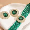 Collar Retro Accesible de Lujo de Cristal con Diamantes Redondos para Clavícula, Estilo Europeo y Americano Exagerado de Gama Alta, Diseño de Nicho para Mujeres