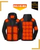 Nueva ropa calefactora transfronteriza con control de cuatro zonas 26, sudadera con capucha unisex, chaqueta eléctrica calefactora cálida y a prueba de frío para exteriores