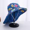 Sombrero de protección solar para niños, de verano, anti-UV, para viajes, de algodón transpirable, de ala ancha, para exteriores