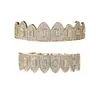 Oro y Plata Hip Hop Cuadrado Europeo Americano con Grillz de Pedrería Unisex Mismo Estilo de Rapero Tendencia Personalizada Joyería Dental