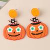 Aretes Acrílicos de la Serie de Halloween de Venta Caliente Transfronteriza Aretes de Calabaza de Dibujos Animados Divertidos de Fantasma Aretes para Mujer