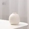 Vaso seco de grés branco liso para queima criativo de flores para casa decoração de mesa simples cerâmica decorativa nórdica pequeno vaso