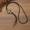 Cadena de Suéter Personalizada Cruzada Retro de Nueva Moda Europea y Americana Collar de Cuero Versátil Creativo Collar Unisex