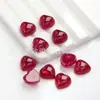 Rubí cultivado en laboratorio, con forma de corazón, base plana, superficie lisa con inclusiones tipo algodón, Imitación de rubí rubí natural cultivado en laboratorio piedra suelta para anillo piedra principal