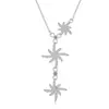 Plata de ley S925 collar de estrella de ocho puntas de 3,6 m oro rosa 2 m colgante de meteorito cadena para la clavícula de estrella de ocho puntas joyería al por mayor