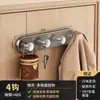 Gancho de ventosa Cabide para trás da porta Prateleira de armazenamento para hall de entrada montada na parede Gancho de roupa sem furos Guarda-roupa Armazenamento de chaves Corredor