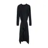 Vestido de malha Sumeihui LEM design estilo desconstruído 26 novo modelo de início de outono com bainha irregular e saia longa elegante