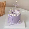 2026 Decoração de Bolo Roxo para o Dia das Mães Topper Cartão Feliz Dia das Mães Decoração com Fita de Laço