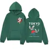 Sudadera con Capucha de Diseño de Marca de Moda Elemento Japonés Estampado de Grulla Simple y Versátil