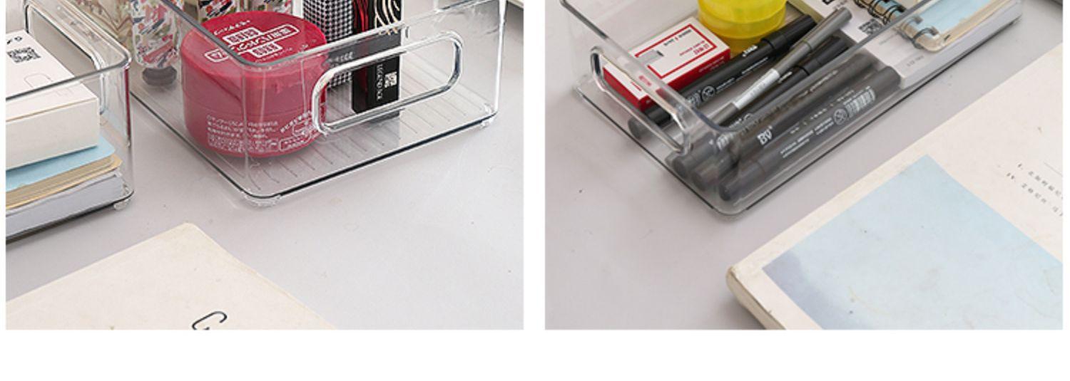 桌面收纳盒透明化妆品面膜整理盒亚克力零食筐家用厨房杂物储物盒