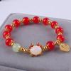 Dragón Esmeralda año zodiaco Dragón Pulsera Marca de la suerte afortunado afortunado regalo de cumpleaños Zodiaco dragón joyería de mano pulsera con borla
