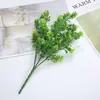 Planta artificial planta verde bonsái partición accesorios de arreglo floral decorativos plástico pasto falso hojas de planta acuática hojas persas eucalipto