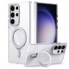 Capa de Celular Adequada para S23Ultra Suporte Magnético Magsafe Anti-Queda Samsung S24 Capa de Celular Transparente Antiderrapante