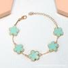 Pulseira de Trevo de Quatro Folhas Cdd Pulseira de Flor de Ameixa Dupla Face Fashionável Exportação Modelo Quente Aliexpress Transmissão Ao Vivo Taobao Fornecimento