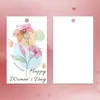 Cartão de Saudação para o Dia da Mulher em Branco Manuscrito Agradecimento Bênção Etiqueta de Presente Deusa Desejos Felizes Etiqueta Personalizada