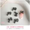 Joyería para uñas con forma de corazón de dragón y lazo, resina esmerilada con hielo, diamante estéreo rosa, accesorios para uñas