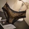 Ropa Interior Sin Costuras de Seda de Hielo para Mujer Estilo Europeo y Americano Estampado de Leopardo Tentación Sexy Encaje Caliente Cómodo Transpirable Calzones para Mujer