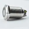 Interruptor de Botón Metálico con Pie de Tornillo de 16 mm, Cabeza Plana con Anillo Iluminado, Redondo, Bloqueo Automático, Impermeable, Interruptor de Llave