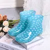 Botas de Chuva, Sapatos Aquáticos de Cano Curto, Botas de Chuva, Baixo Corte, Modernos e Versáteis, Coberturas de Veludo Plus, Tecido Floral de Cristal Impermeável, Sapatos de Borracha para Trabalho na Cozinha