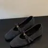 Sapatos Mary Jane femininos elegantes de lã estilo francês com forro de pelúcia, novo modelo outono e inverno 2025, com aumento interno de altura e um design estiloso de bico baixo