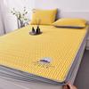 Nuevo Set de Tres Piezas de Sábanas Ajustables de Verano de Seda de Hielo y Látex Plegable para Estudiante de Dormitorio Individual Lavable a Máquina