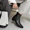 Botas femininas de tornozelo estilo Brogue Britânico 2026, sapatos de outono, salto grosso, confortáveis para os pés, salto alto, elástico e afunilado