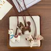 Bolsa de tela con tiras, accesorios, collar para niños, lindo diseño de dibujos animados, pastel estéreo, helado, pony, avión, taza de té con leche