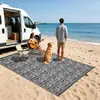 Alfombrilla Jacquard para RV de Estilo Bohemio Tejida de PP Personalizable para Mayorista del Fabricante, Alfombrilla Ecológica y Resistente al Desgaste para Playa y Exteriores