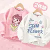 Sudadera para Niñas Primavera y Otoño 2024 Nuevo Top de Otoño para Niños Ropa de Otoño para Niños Medianos-Grandes Estilo Occidental de Manga Larga para Niña