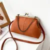 Bolso de Concha Retro Europeo y Americano 2023 Nuevo Lichi Simple Versátil Bolso de Hombro Bolso de Mano con Cadena de Pinza Bolso para Mujer