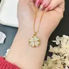 Collar de Trébol de Cuatro Hojas de Moda con Chapado en Oro de 18 Quilates, Estilo Japonés, Coreano, Europeo y Americano, Set de Anillos para Mujer, Pendientes, Artículos de Joyería Más Vendidos