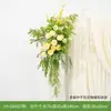 Paisaje de cañas ventana de otoño arreglo de flores artificiales decoración soporte de madera de cuerno de vaca boda escena de flores artificiales paisaje flor