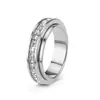 Nuevo Anillo Giratorio de Acero Inoxidable Incrustado con Diamantes Apilable Liso para Mujer Set de Joyería de Lujo Ligero