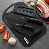 Atacado de fábrica piquenique ao ar livre faca de aço preto portátil aço inoxidável faca para cortar carne conjunto de facas de cozinha para tábua de corte